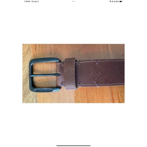 Columbia Men's Size XL 42-44 Single Loop Brown Belt Casual 1.5" Width 7 Holes - Picture 7 of 9